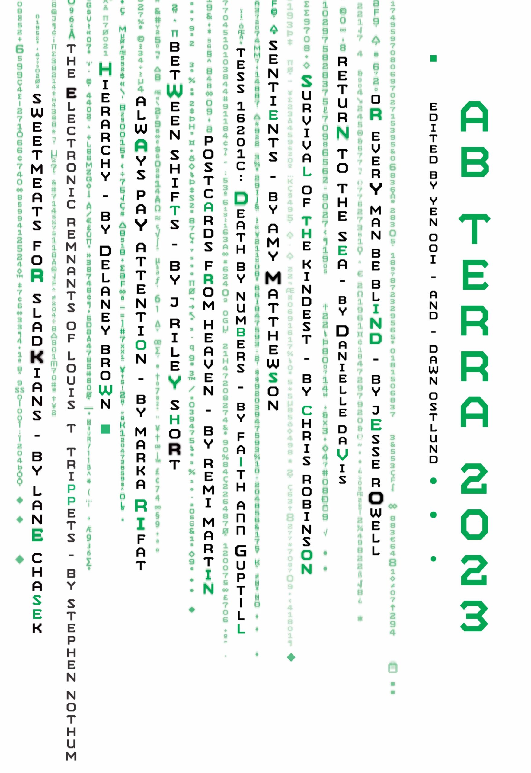 Ab Terra 2023 edited by Yen Ooi and Dawn Ostlund